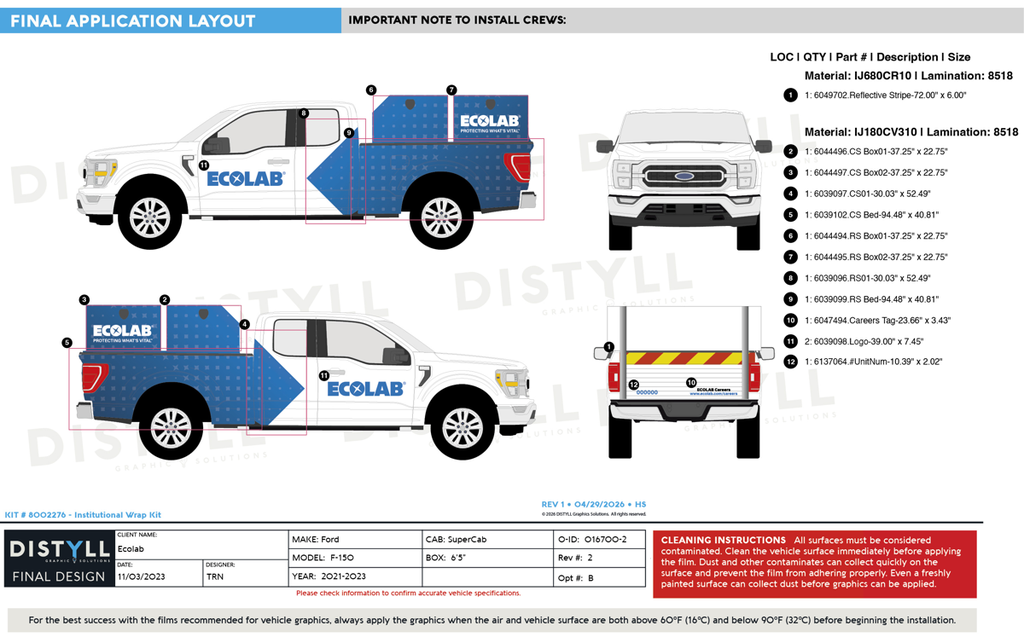 Ecolab, Pest/Institutional, Ford, F150, SuperCab, 6ft5in Bed, Topper Boxes, 2