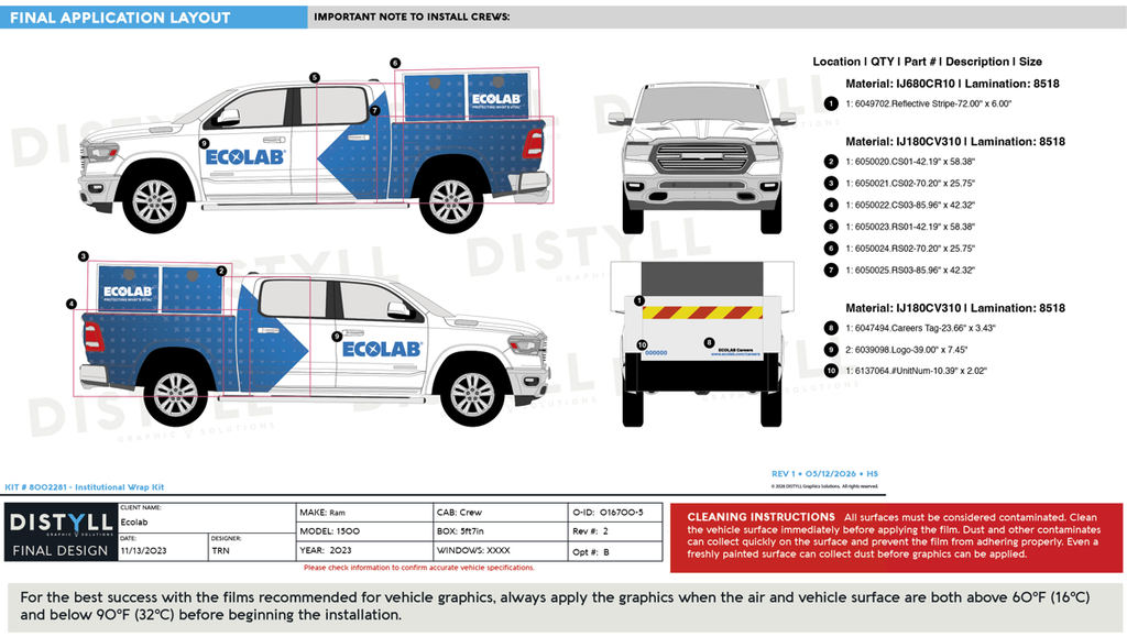 Ecolab, Pest/Institutional, Ram, 1500, CrewCab, 5ft7in Bed, 2023