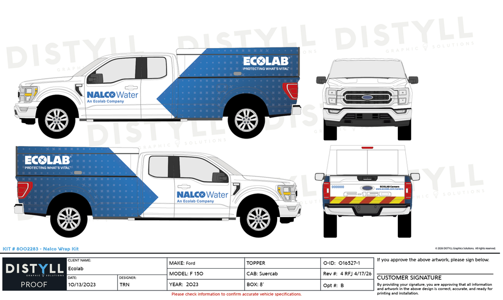 Ecolab, Nalco, Ford, F150, SuperCab, 8ft Bed, Topper, 2023