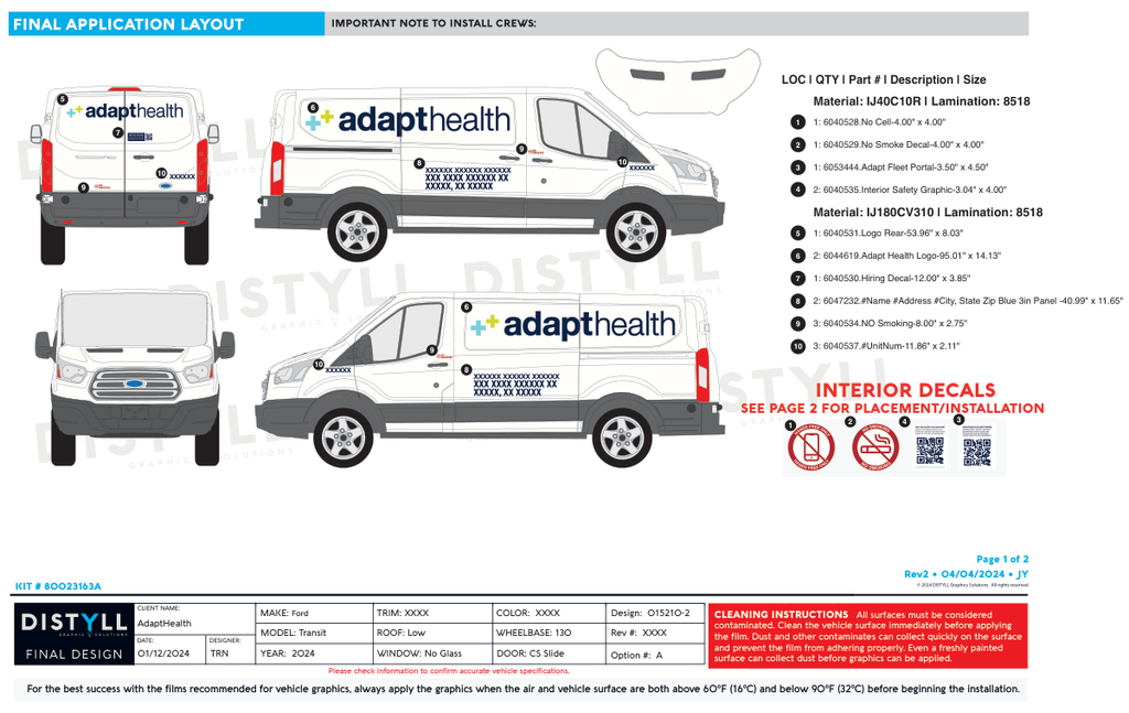 Adapt Health, Ford, Transit, LR, NG, 130WB, 2024