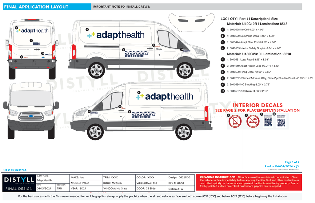 Adapt Health, Ford, Transit, MR, NG, 148WB, 2024