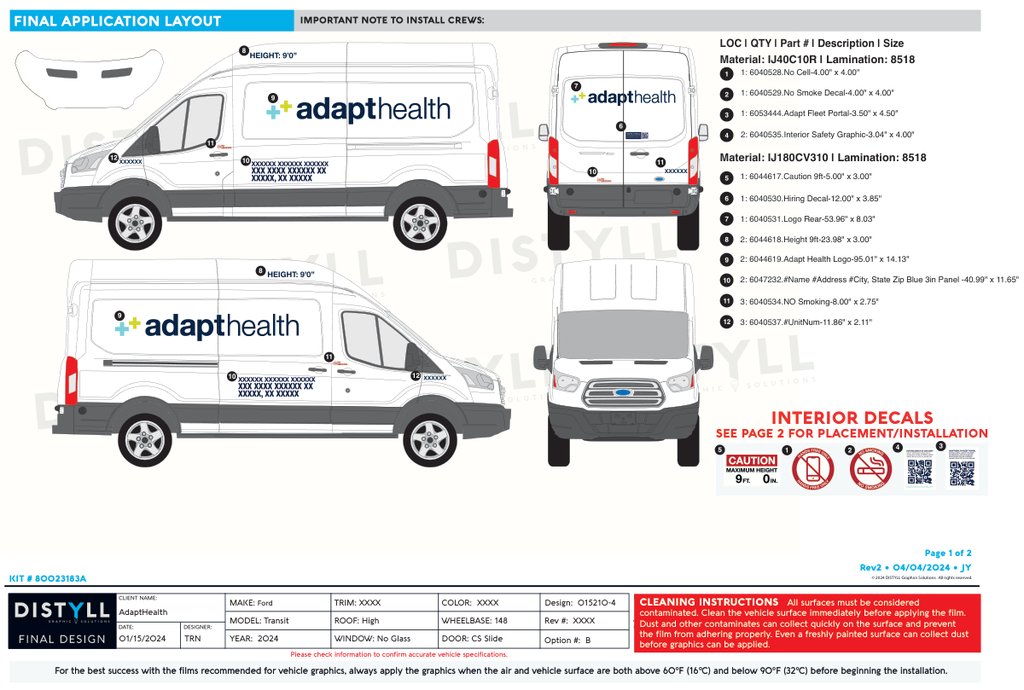 Adapt Health, Ford, Transit, HR, NG, 148WB, 2024