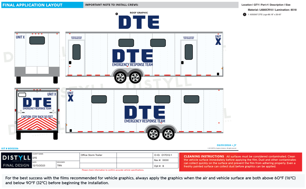 DTE Energy, Storm Trailer Roof Kit, Reflective, Spot Graphics