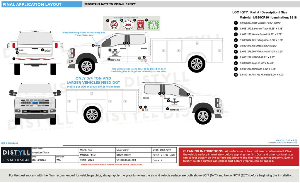 American Track, Ford, F550, Crew Cab, Utility Body, 203in WB, 2024, Spots