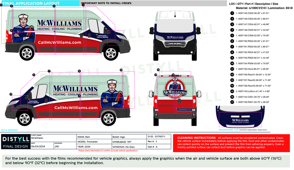 McWilliams, Ram Promaster, HR, 159WB, NG, 2023