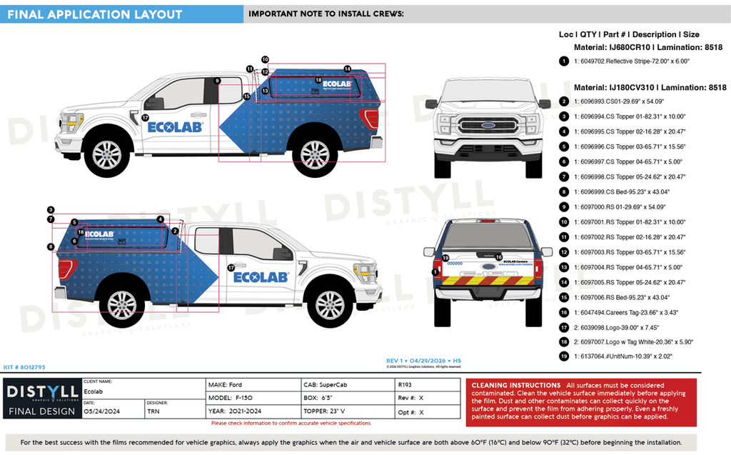 Ecolab, Pest/Institutional, Ford, F150, SuperCab, 6ft 5in Bed, V Topper, 2024