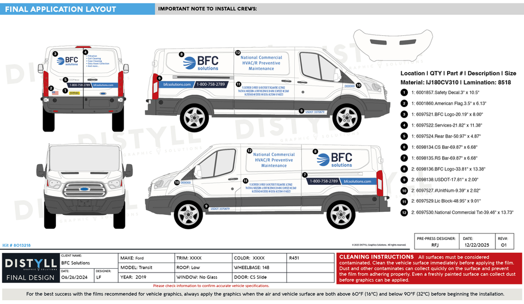 BFC Solutions_Ford Transit Cargo 148 T-150 Low Roof Passenger Slide No Cargo Glass