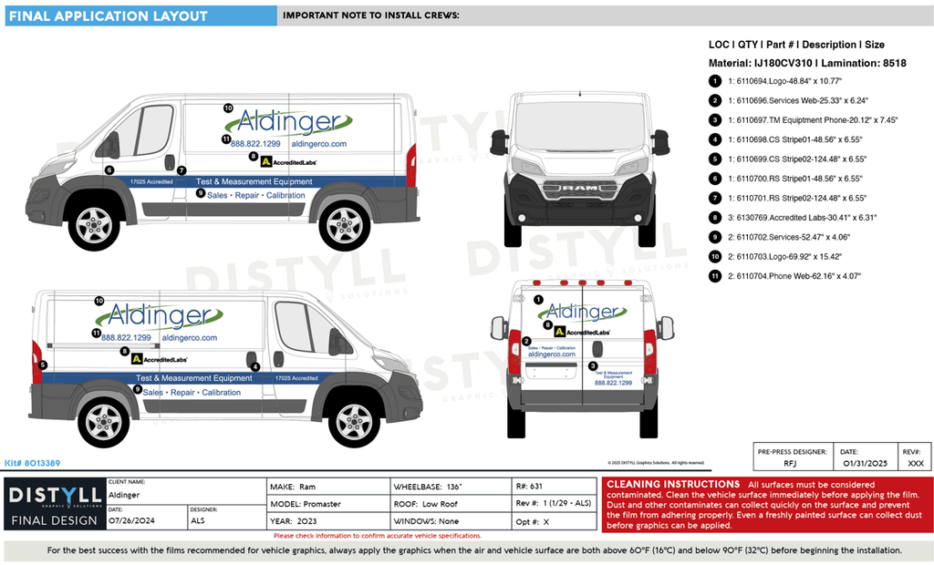 Aldinger, Ram Promaster, 136WB, LR, 2023, No Glass