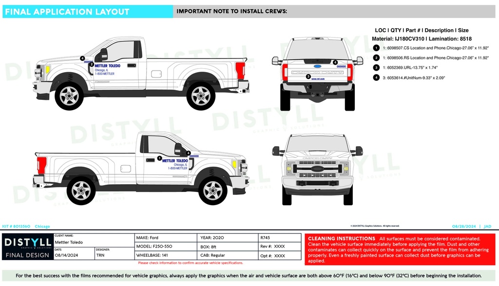Mettler Toledo, Ford, F-250-550, Regular Cab, 8ft Bed