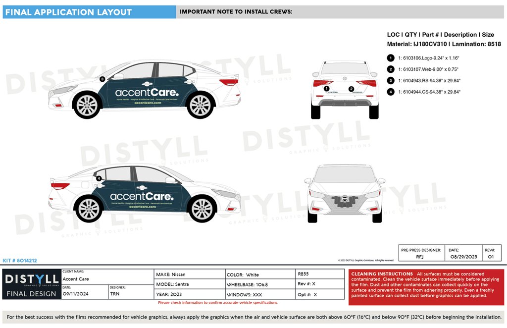 AccentCare, 2024, Nissan, Sentra, All Trim Levels, 106WB