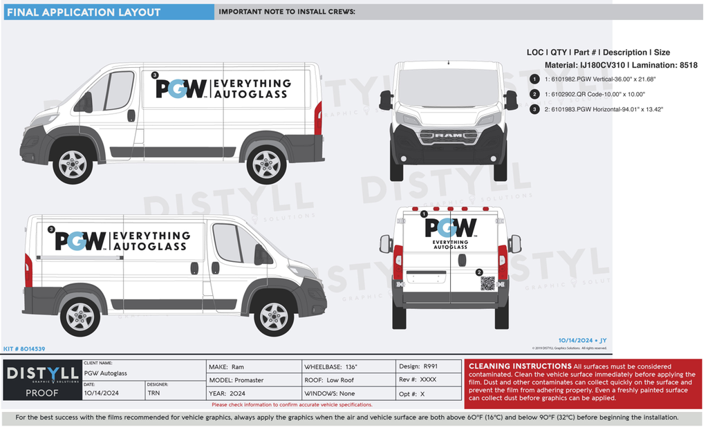 PGW Autoglass, Ram, Promaster, 136WB, LR, 2023, No Glass