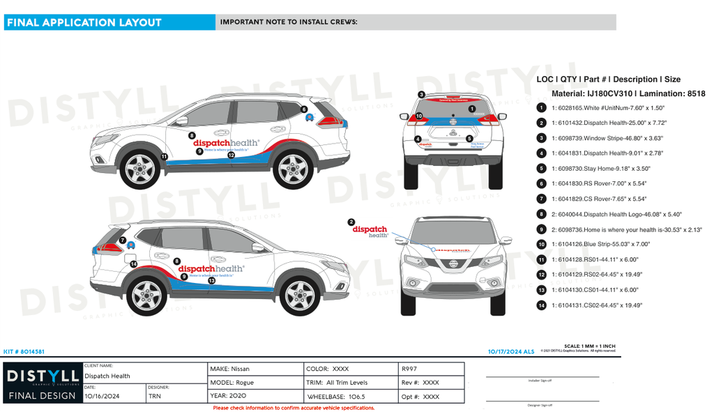 Dispatch Health, General Rover, 2020, Nissan, Rogue