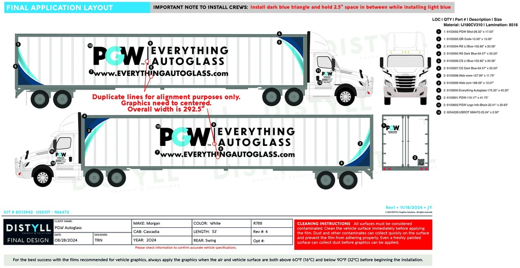 PGW Autoglass, Morgan, 53ft Trailer, 2024