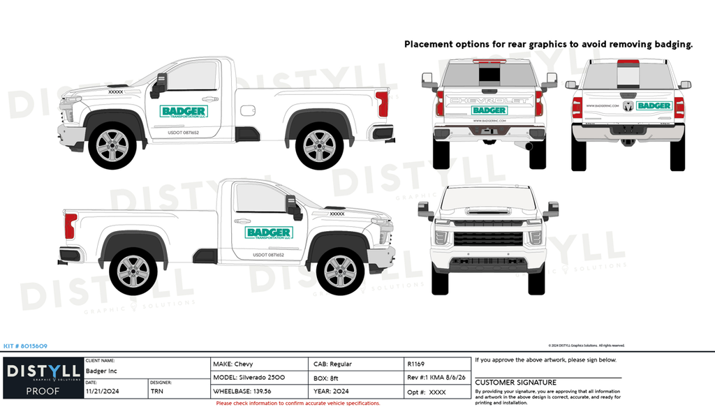 Badger Transportation, Universal, 3/4-1-ton Pickup Truck, Spot Graphics