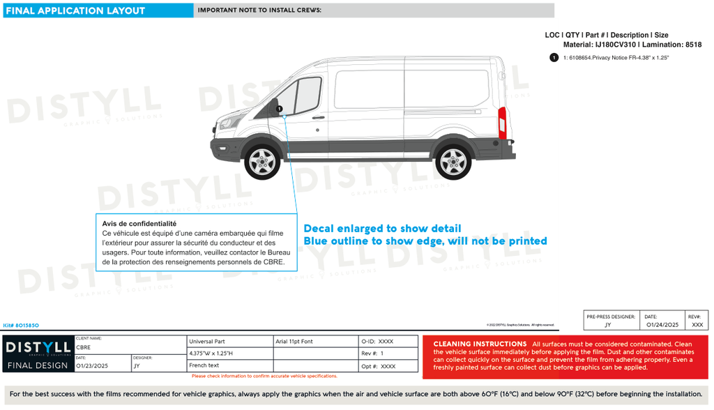 CBRE, Privacy Notice Decal, French