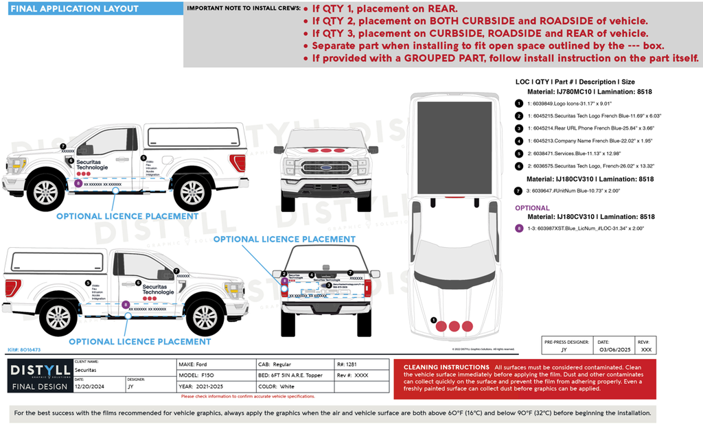 Securitas, FR, Ford, F150, Reg Cab, 6ft5in Bed, ARE Topper, 2025