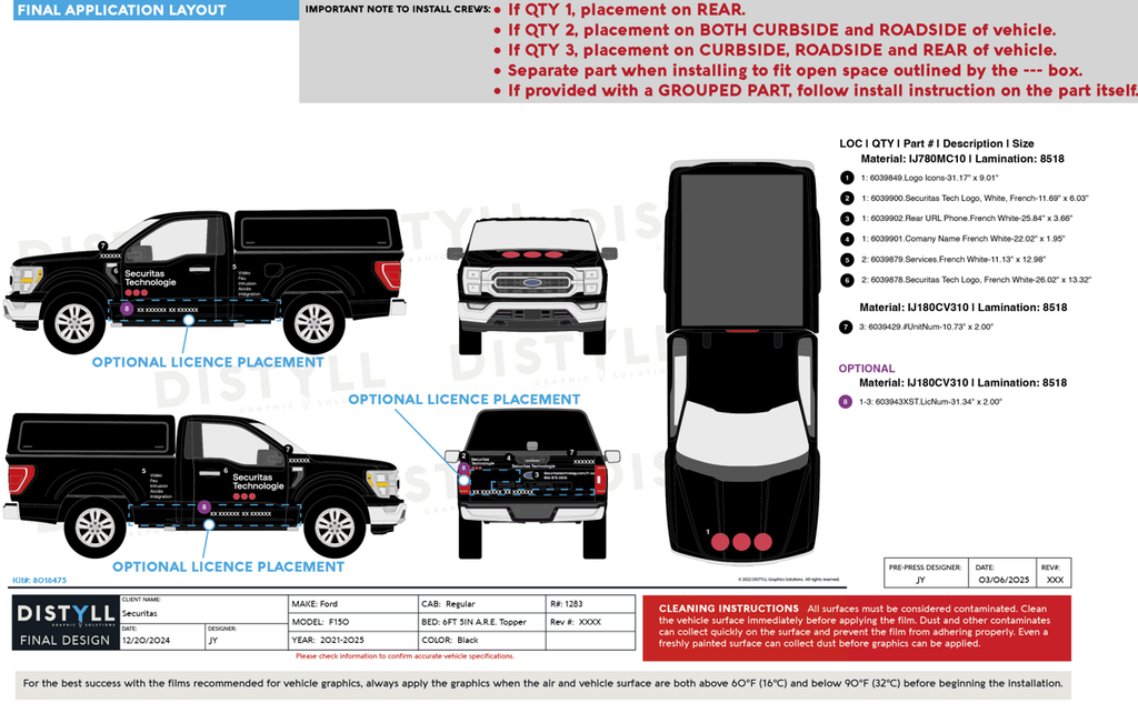 Securitas, FR, Ford, F150, Reg Cab, 6ft5in Bed, ARE Topper, 2025, Non White
