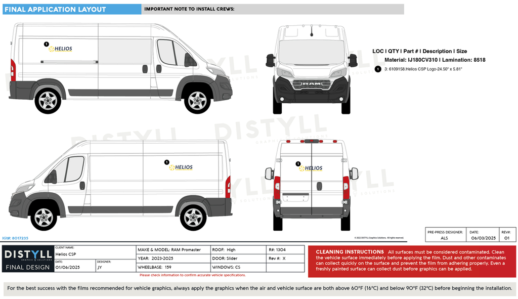 Helios CSP, Universal Cargo Van Kit