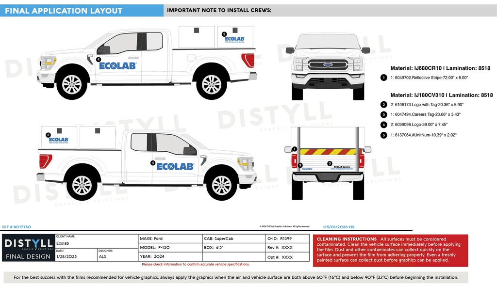 Ecolab, Pest/Institutional, Legacy Kit, Ford, F150, SuperCab, 6ft5in Bed, Topper Boxes, 2024
