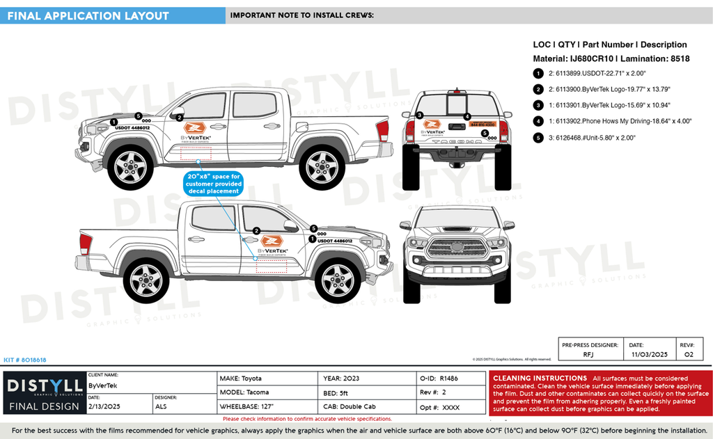 ByVerTek, Toyota, Tacoma, Double Cab, 5ft Bed, 127WB, 2023