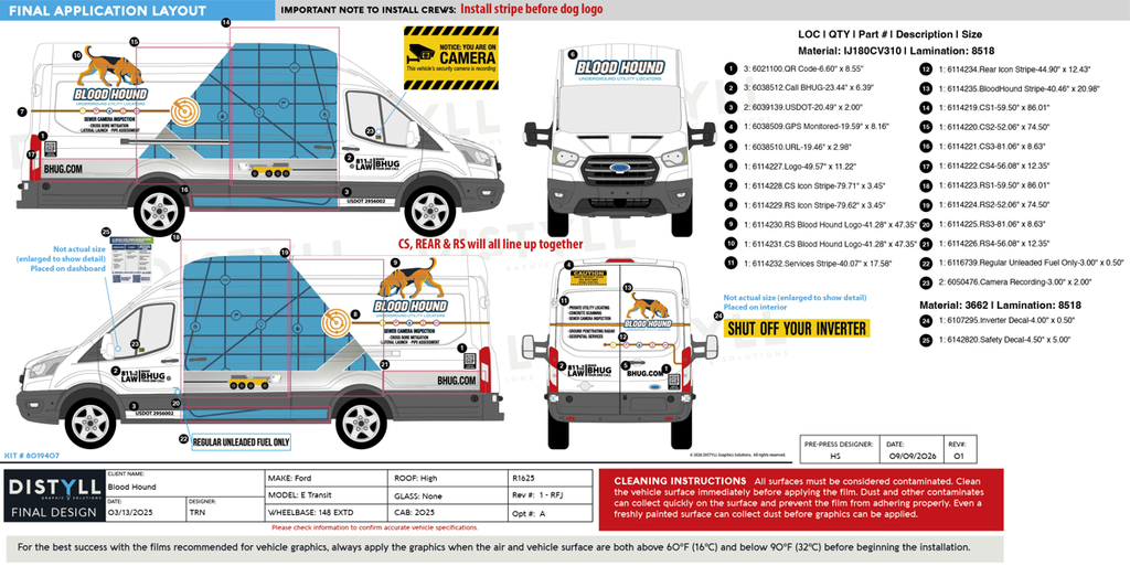 Blood Hound, Ford E-Transit, XL, 148EXTD, HR, CS Slide, No Glass