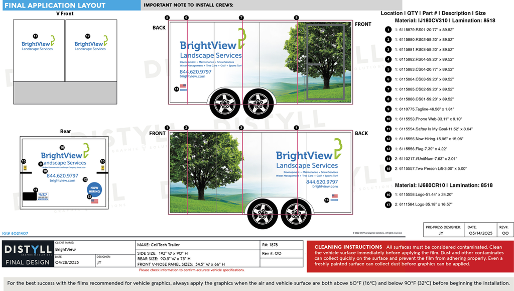 BrightView, CellTech Trailer, 8ft5inx16ft, 2025