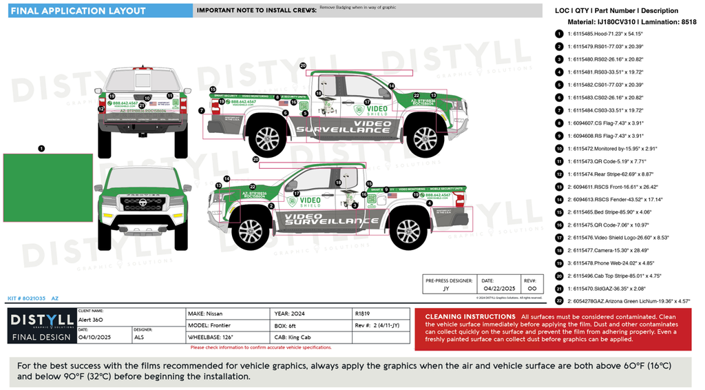 Alert 360, Nissan, Frontier, King Cab, 6ft Bed, 126WB, 2024