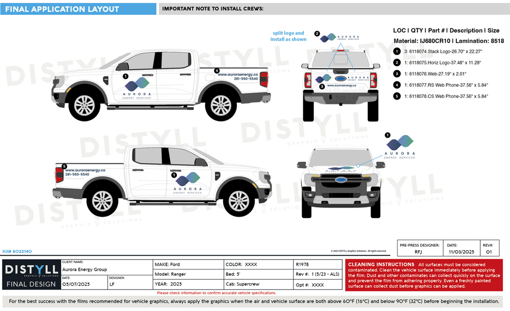 Aurora Energy Group, Ford, Ranger, SuperCrew, 5ft, 128WB, 2025