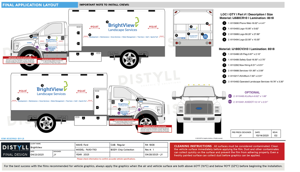 BrightView, Ford, F650 750, Reg Cab, Chip Collection Body, 2025