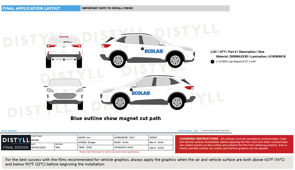 Ecolab, Pest/Institutional, Legacy Kit, Ford, Escape, Magnet 2025