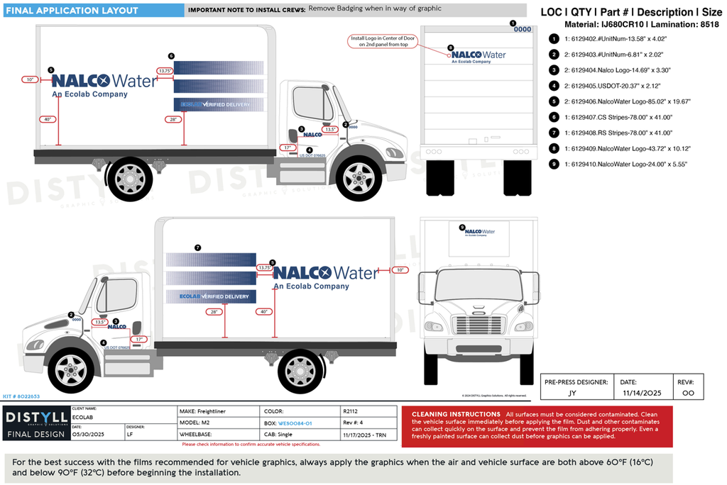Ecolab, NALCO Water, Freightliner, M2, Single Cab, 16ft Utility Body, 2025