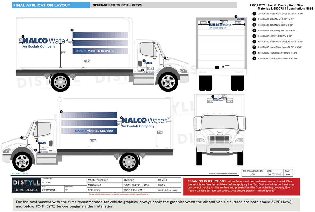 Ecolab, NALCO Water, Freightliner, M2, Single Cab, 18ft Utility Body, 2025
