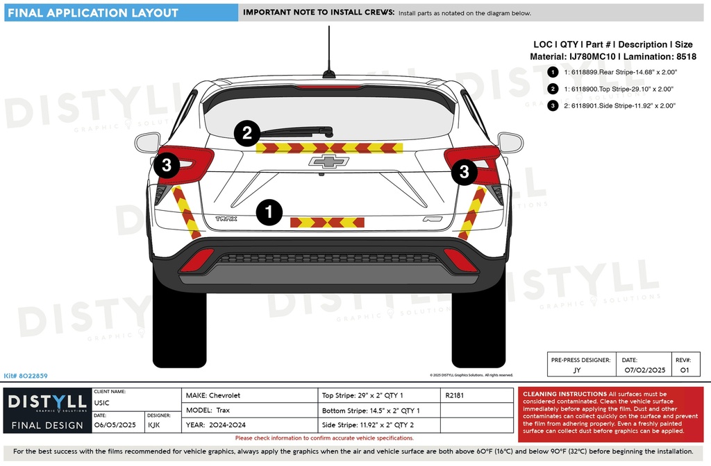 USIC, Reflective Stripes, Chevrolet, Trax, 2024