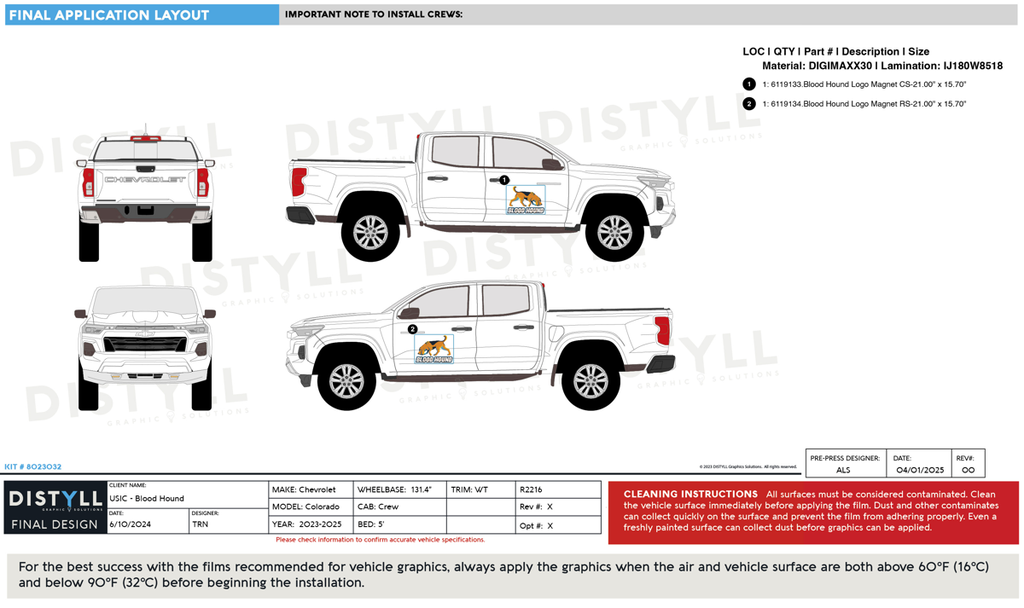 Blood Hound, Magnet, Chevy, Colorado, Crew Cab, 5ft Bed, 2023_R2216