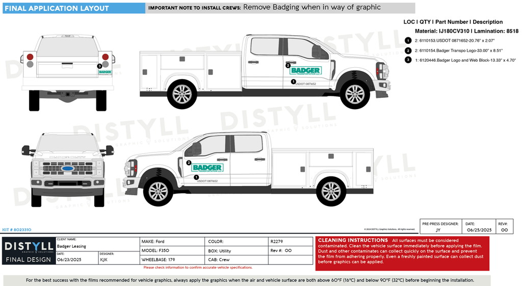 Badger Transporation, Universal Service Body, Spot Graphic_R2279