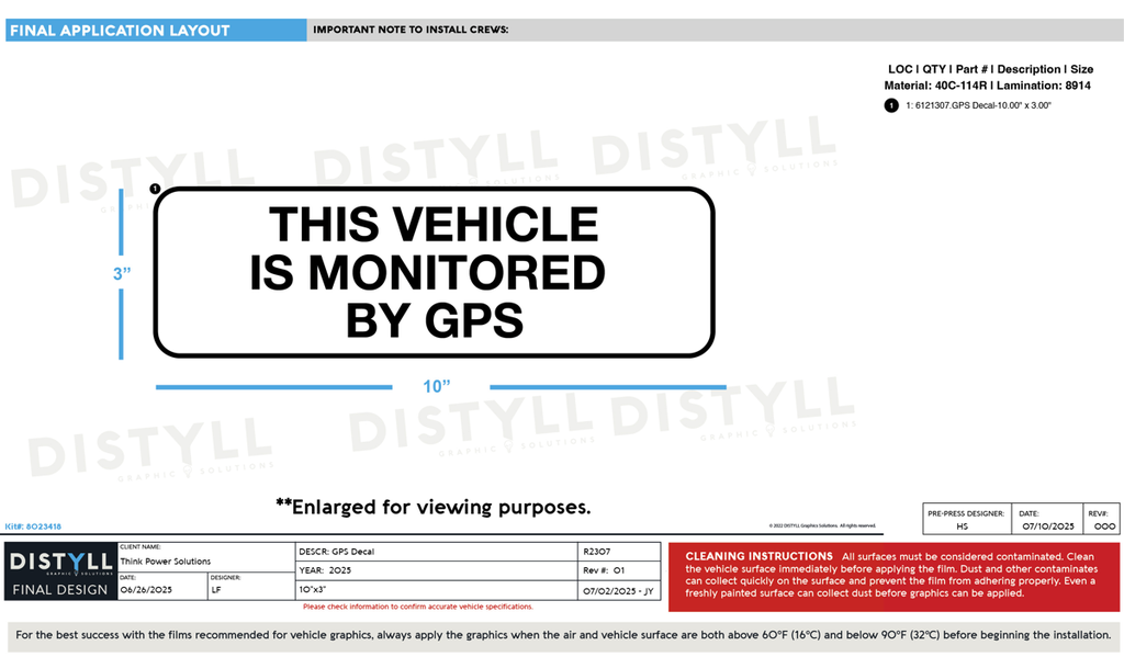 Think Power Solutions, GPS Decal, Universal Parts_R2307