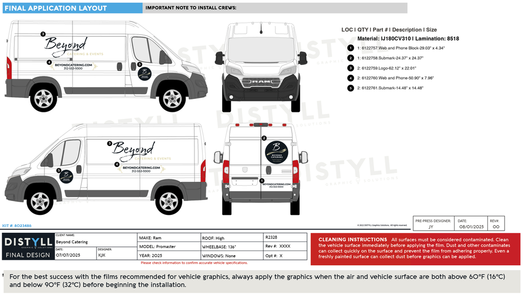 Beyond Catering, Ram Promaster, 136WB, HR, No Glass, 2025_R2328
