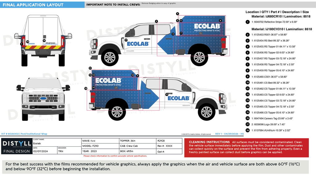 Ecolab, Pest_Institutional, Ford, F250, CrewCab, 6ft5in Bed, 36in Topper, 2023_R2928