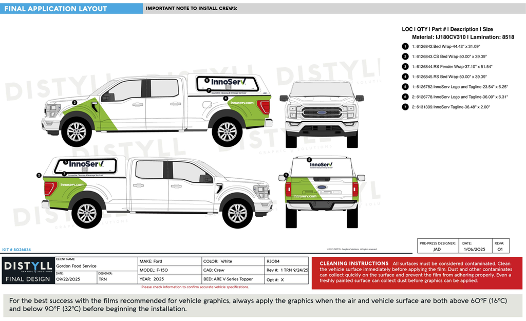  Gordon Food Service, Ford, F150, Crew Cab, 6ft 5in Box, 2025, ARE V-Series Topper