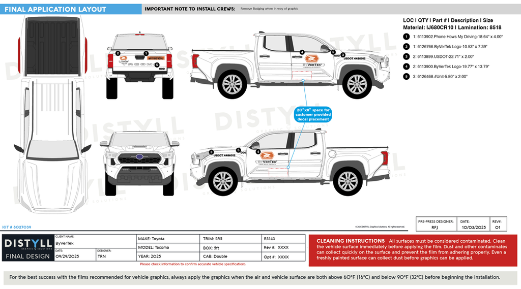 ByVerTek, Toyota, Tacoma, Double Cab, 5ft Box, 131_9WB, 2025_R3143