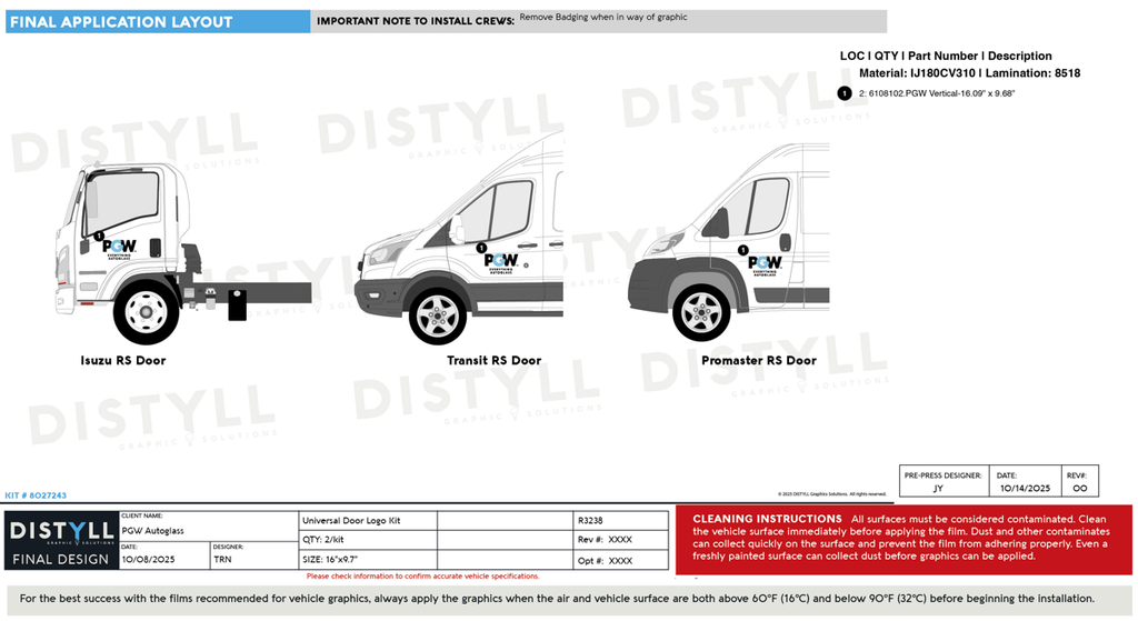 PGW Autoglass, Isuzu, NPR, Regular, 2025, Universal Door Logo_R3238