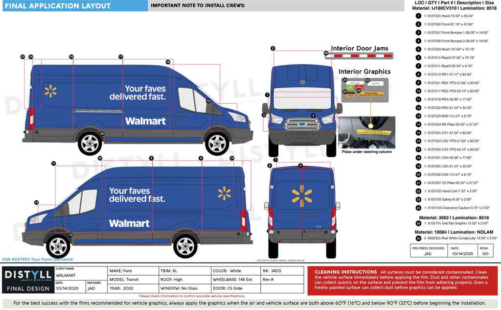 Walmart, Ford, Transit, High Roof, 148 EXT, 2022, Full Wrap