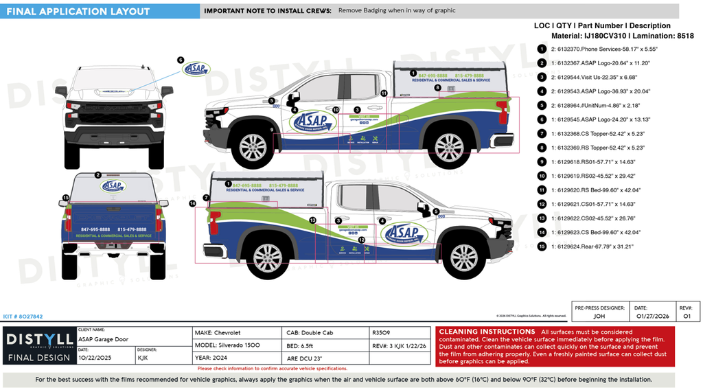 ASAP Garage Door, Chevrolet, Silverado 1500, 6ft bed, Double Cab, 2024