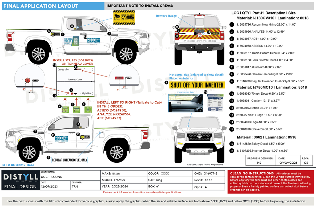 USIC, Reconn, Nissan, Frontier, King Cab, 6ft, 2022-2024