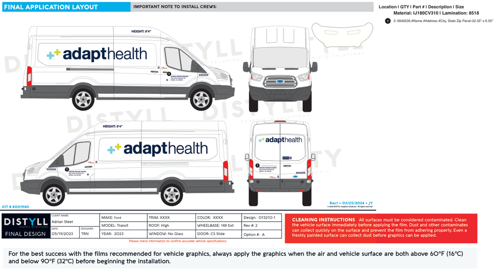Adapt Health Phone Address PRZ Graphics Kit