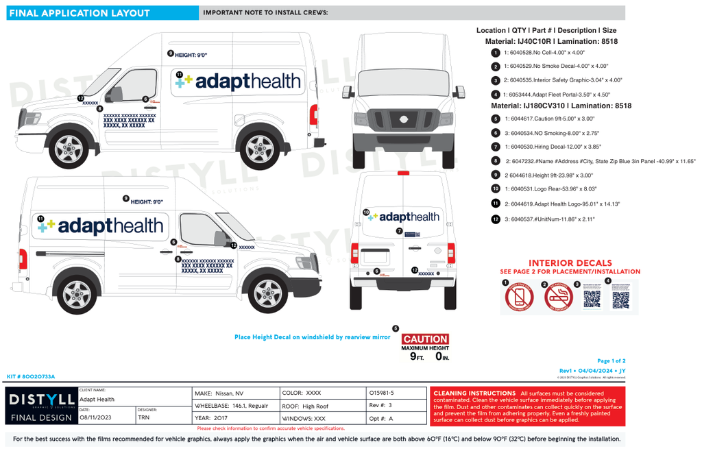 Adapt Health, Nissan, NV, 146_1WB, HighRoof, 2017