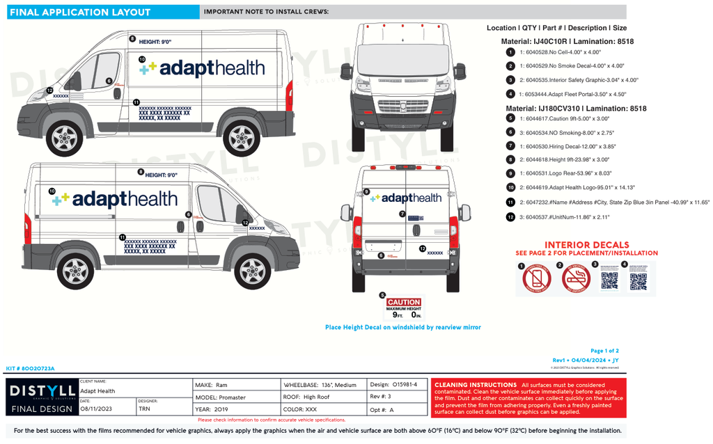 Adapt Health, Ram, Promaster, 136WB, HighRoof, 2019