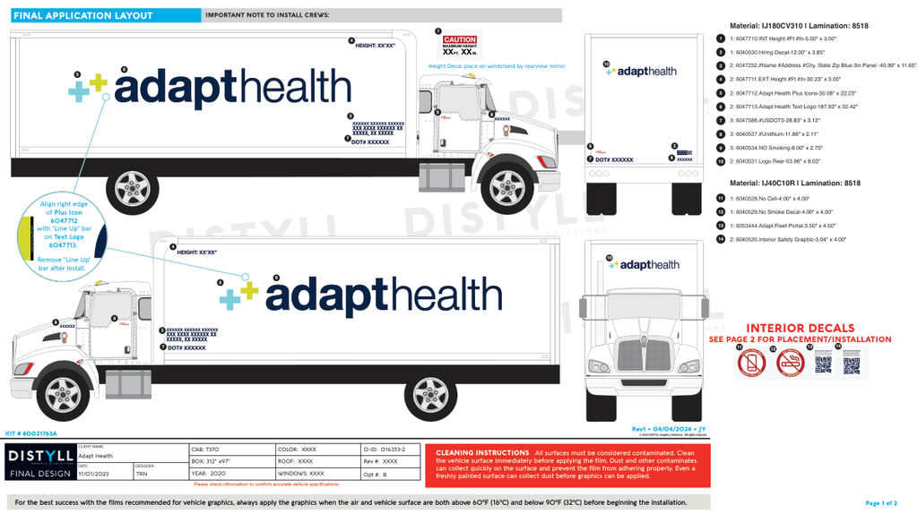 Adapt Health, T370 Cab, 26FT Box, 3in Pers, 2020