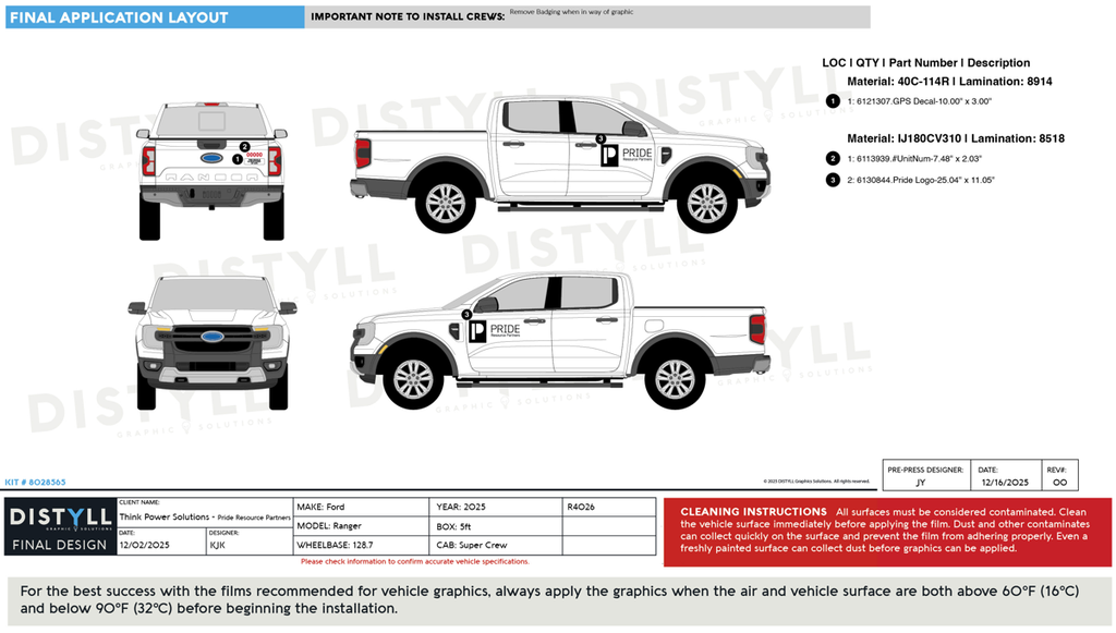Think Power Solutions, Pride, Ford, Ranger, SuperCrew, 5ft Bed, 128WB, 2025