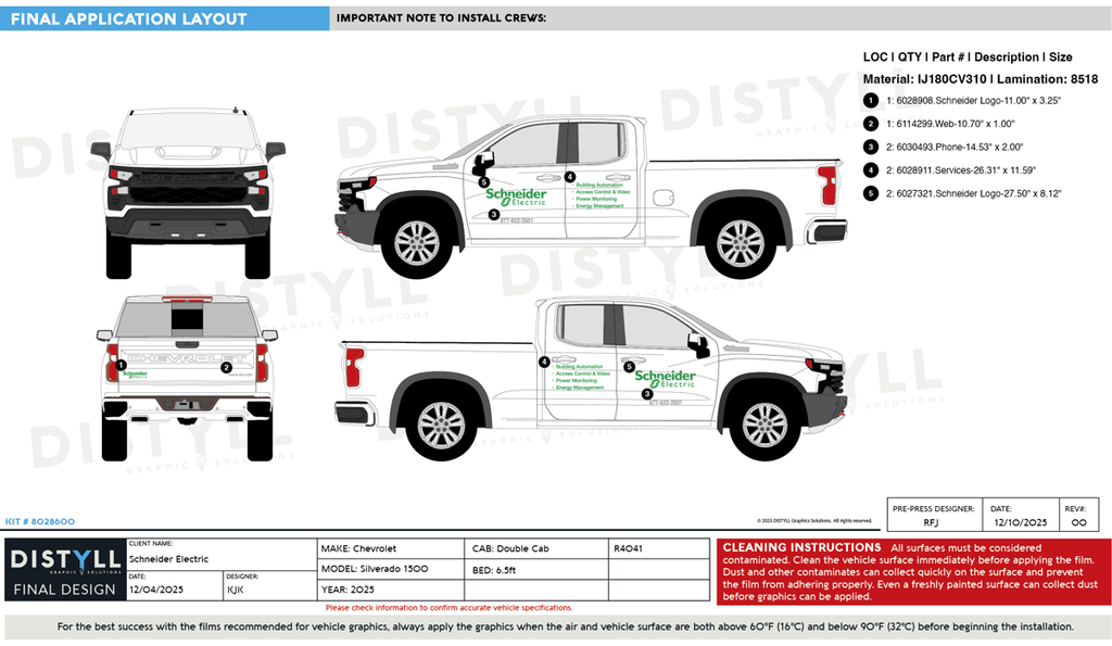 Schneider Electric, Global, Chevrolet, Silverado 1500, 6ft bed, Double Cab, 2025